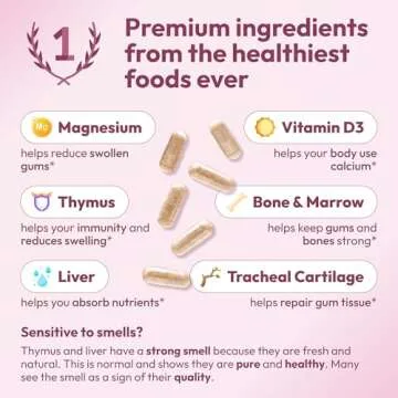 Gum Restore Supports Gum Repair for Receding Gums Treatment, Inflamed Gums & Gum Recession Treatment, Gum Restore Gum Health Supplements Gum Regrowth, Made in USA, 180 Capsules 1 Month Supply, Non-GMO