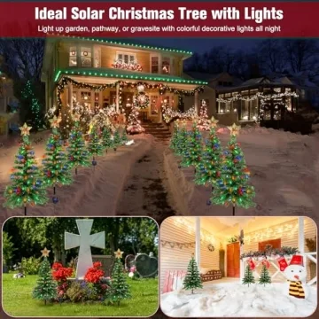 3.6FT Solar Christmas Trees with 100 LEDs 8 Modes Waterproof