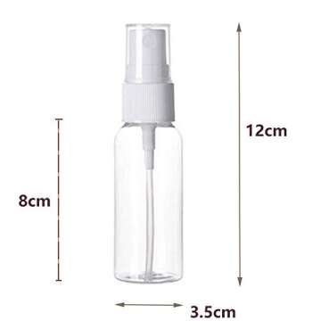 OJYUDD 24 Pack 2oz Plastic Clear Spray Bottles,60ml Refillable Fine Mist Sprayer for Essential Oils,Travel