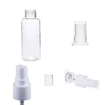OJYUDD 24 Pack 2oz Plastic Clear Spray Bottles,60ml Refillable Fine Mist Sprayer for Essential Oils,Travel