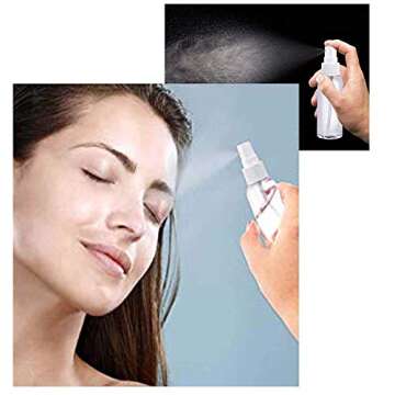 OJYUDD 24 Pack 2oz Plastic Clear Spray Bottles,60ml Refillable Fine Mist Sprayer for Essential Oils,Travel