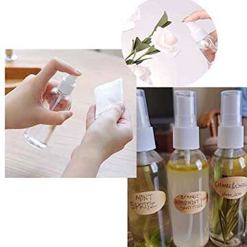 OJYUDD 24 Pack 2oz Plastic Clear Spray Bottles,60ml Refillable Fine Mist Sprayer for Essential Oils,Travel