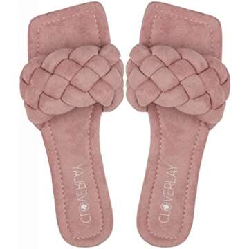 CLOVERLAY Yara Vegan Square Open Toe Slide Sandals