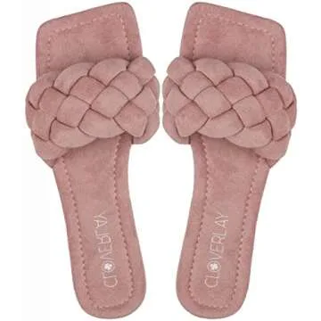 CLOVERLAY Yara Vegan Square Open Toe Slide Sandals