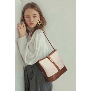 Leather Shoulder Bag for Women Hobo Bags Bucket Handbags for Women Large Purse Crossbody Bag Lady Handbag Purse (White)
