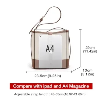 Leather Shoulder Bag for Women Hobo Bags Bucket Handbags for Women Large Purse Crossbody Bag Lady Handbag Purse (White)