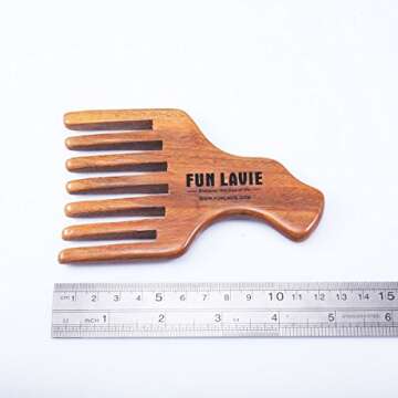 Wide Tooth Comb for Curly Hair - Fun Lavie Sandal Wood