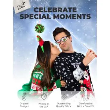 I Touch My Elf Funny Ugly Christmas Sweater for Men Women Santa Hilarious Xmas Adult Unisex Sweaters X-Large Multicolor