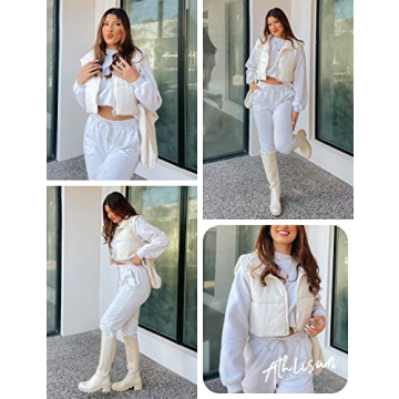 Athlisan Cropped Puffer Vest Stylish Winter Layering