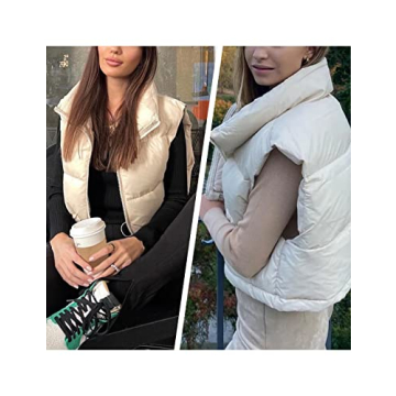 Athlisan Cropped Puffer Vest Stylish Winter Layering