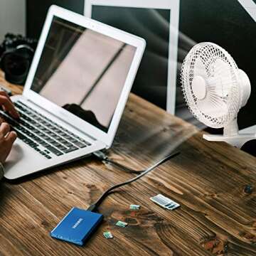 BEYOND BREEZE 6-inch Clip on Fan 2 Quiet Speeds Adjustable Tilt Table Fans with Steel Safety Grill, Ideal For The Home, Office, Dorm