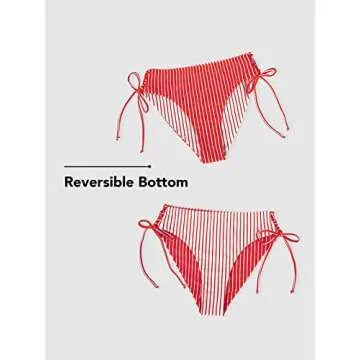CUPSHE Women's Reversible Bikini Sets with Braided Straps