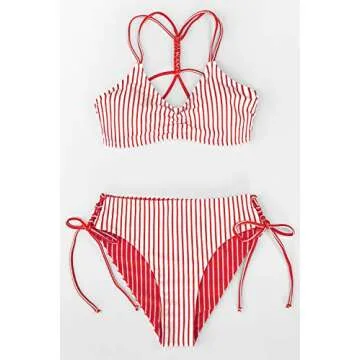 CUPSHE Women's Reversible Bikini Sets with Braided Straps