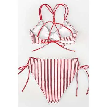 CUPSHE Women's Reversible Bikini Sets with Braided Straps
