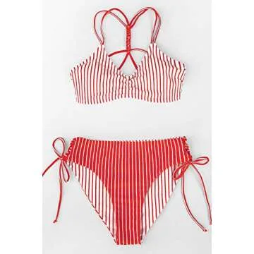 CUPSHE Women's Reversible Bikini Sets with Braided Straps