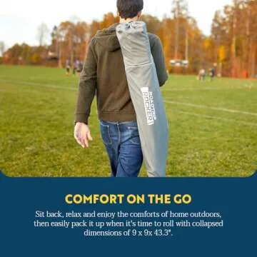 GCI OUTDOOR RoadTrip Rocker Camping Chair | Portable, Folding Rocking Chair with Solid, Durable Armrests, Drink Holder & Comfortable Extended Backrest — Indigo Blue