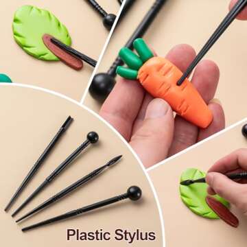 Amrules Clay Tools Kit, 27 PCS Pottery Tools, Practical Polymer Clay Sculpting Tools Kit, Air Dry Cl...