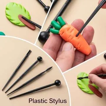 Amrules Clay Tools Kit, 27 PCS Pottery Tools, Practical Polymer Clay Sculpting Tools Kit, Air Dry Cl...