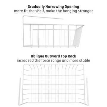 iSPECLE Under Shelf Basket 6 Pack Durable Storage Organizer