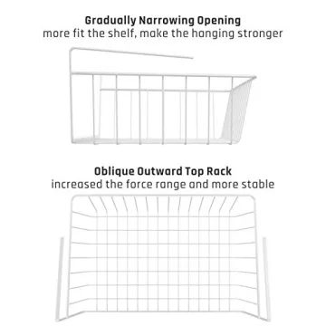 iSPECLE Under Shelf Basket 6 Pack Durable Storage Organizer