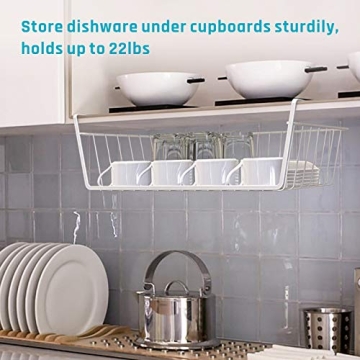 iSPECLE Under Shelf Basket 6 Pack Durable Storage Organizer