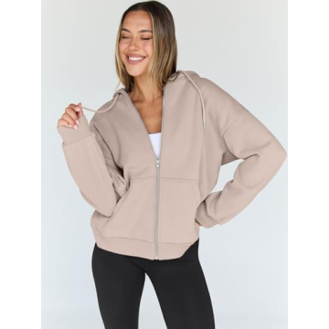 Trendy Queen Women's Zip-Up Hoodie - Chic & Comfortable Style