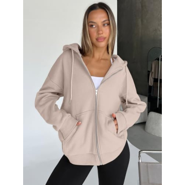 Trendy Queen Women's Zip-Up Hoodie - Chic & Comfortable Style