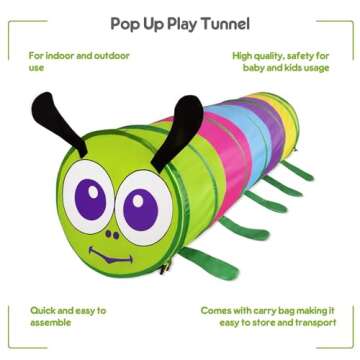 GeerWest Toddlers Tunnel - Fun Indoor & Outdoor Play Tunnel