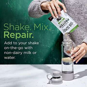 Four Sigmatic Creamy Cacao Superfood Protein Organic Plant-Based Protein with Chaga Mushroom & Ashwagandha | Supports Immune Function & Muscle Repair | Vegan, Gluten-Free, Dairy Free | 10 Count