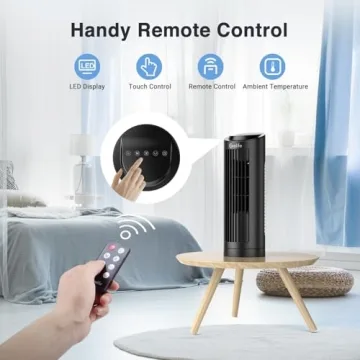 Grelife Bladeless Tower Fan - Compact & Oscillating Cool Air