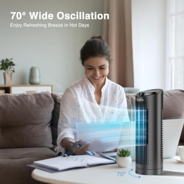 Grelife Bladeless Tower Fan - Compact & Oscillating Cool Air