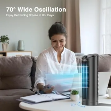 Grelife Bladeless Tower Fan - Compact & Oscillating Cool Air