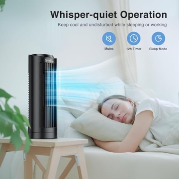 Grelife Bladeless Tower Fan - Compact & Oscillating Cool Air