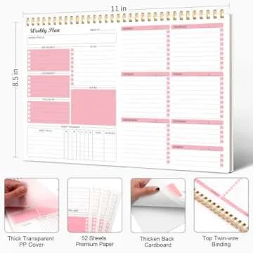 Weekly Planner Notepad Undated Weekly Goals Schedule Planner To Do List Notebook Planning Pad Calendars Organizers Habit Tracker Journal for Man & Women,52 Weeks (8.5x12")