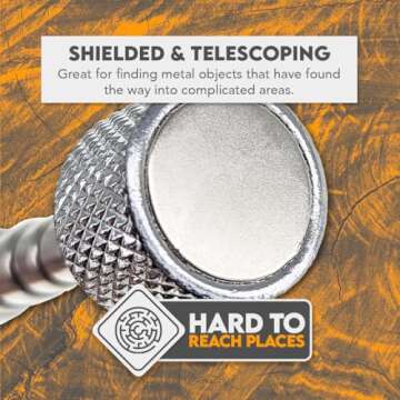 SE 30-inch Telescoping Magnetic Pick-Up Tool, Extendable Magnetic Wand Pickup Tool for Mechanics, Household, Office & Industry, Stainless Steel, Black Handle