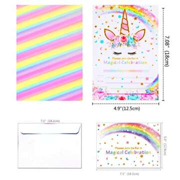 Unicorn Gifts for Girls 4 Pack Unicorn Stuff Girls Gift bags- Unicorn Drawstring Backpack/Rainbow Makeup Bag/Pocket Purse/Unicorn Gift Card