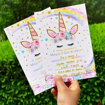 Unicorn Gifts for Girls 4 Pack Unicorn Stuff Girls Gift bags- Unicorn Drawstring Backpack/Rainbow Makeup Bag/Pocket Purse/Unicorn Gift Card