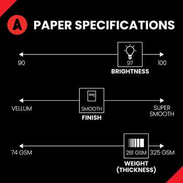 Accent Opaque 17” x 11” White Cardstock Paper, 100lb, 271gsm – 200 Sheets (1 Ream) – Premium...