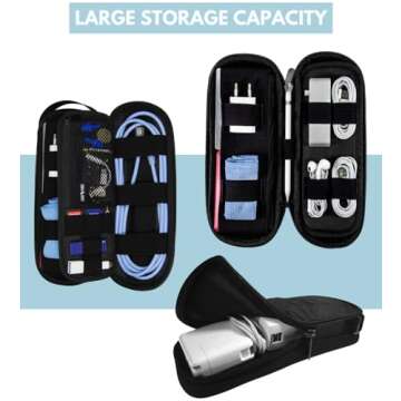 Electronic Organizer Travel Case for Charger, Power Bank. Tech Pouch for Cord, SSD, Adapter, USB C H...