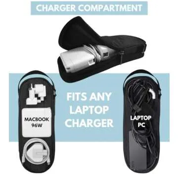 Electronic Organizer Travel Case for Charger, Power Bank. Tech Pouch for Cord, SSD, Adapter, USB C Hub. Tech Bag Organiser for Cable, Laptop, MacBook Accessories. Estuche para Cables y Cargadores