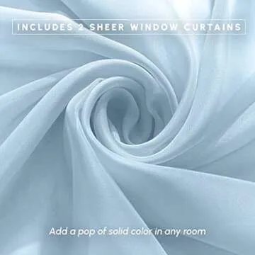 Elegant Comfort 2-Piece Sheer Panel with 2inch Rod Pocket - Window Curtains 40-inch Width X 84-inch Length, Light Blue