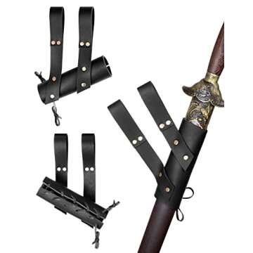 Medieval Knight Leather Belt Shawl Men Renaissance Half Shoulder Cape Scarf Buckle Bracers Retro Magic Cork Potion Bottle Sword Frog Accessories(Type1)