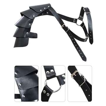 Medieval Knight Leather Belt Shawl Men Renaissance Half Shoulder Cape Scarf Buckle Bracers Retro Magic Cork Potion Bottle Sword Frog Accessories(Type1)