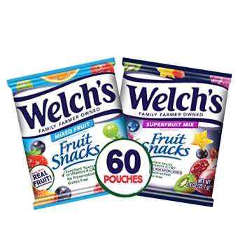 Welch's Fruit Snacks Mixed Fruit & Superfruit Variety Pack - Perfect for School Lunches, Gluten Free...