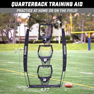 GoSports 8 x 4 ft Football Throwing Target Net - Perfect for Quarterbacks