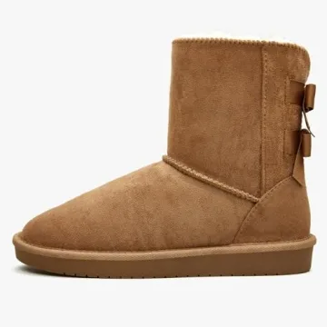 BlackTwig Women's Cozy Faux Suede Winter Snow Boots Slip-On