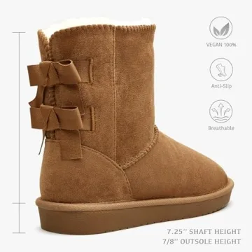 BlackTwig Women's Cozy Faux Suede Winter Snow Boots Slip-On