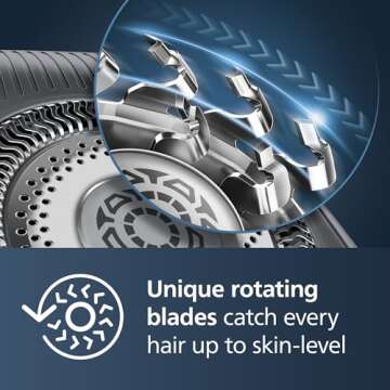 Philips Norelco 9400 Rechargeable Wet/Dry Electric Shaver with SenseIQ and Comfort Glide Ring Technology, Battery Powered, Silver, S9502/83