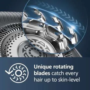 Philips Norelco 9400 Rechargeable Wet/Dry Electric Shaver with SenseIQ and Comfort Glide Ring Technology, Battery Powered, Silver, S9502/83