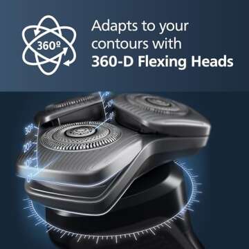 Philips Norelco 9400 Rechargeable Wet/Dry Electric Shaver with SenseIQ and Comfort Glide Ring Technology, Battery Powered, Silver, S9502/83